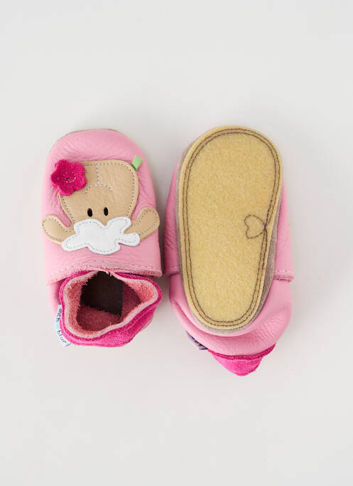 Chaussons/pantoufles matière lisse bout rond rose INCH BLUE fille