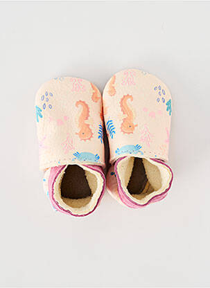 Chaussons/pantoufles type de semelle amortissante bout rond beige INCH BLUE fille