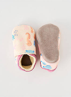 Chaussons/pantoufles type de semelle amortissante bout rond beige INCH BLUE fille