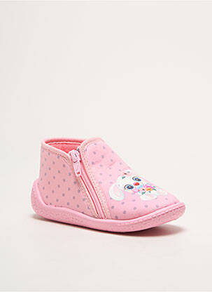 Chaussons/pantoufles fermeture zippée bout rond rose TOOTI fille