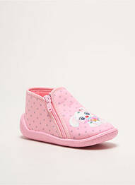 Chaussons/pantoufles fermeture zippée bout rond rose TOOTI fille
