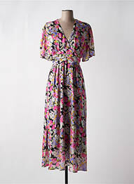 Robe longue imprimé fleurs manches courtes rose RUE DES ABBESSES femme