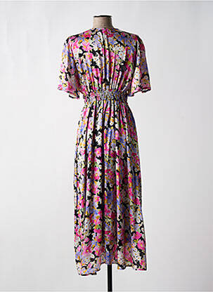 Robe longue manches courtes manches courtes rose RUE DES ABBESSES femme