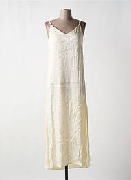 Robe longue coupe fluide fines bretelles beige GRACE & MILA femme