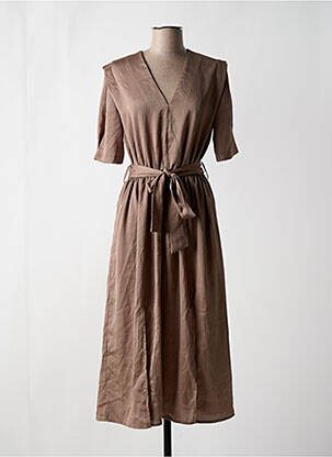 Robe mi-longue coupe évasée manches courtes vert VINTAGE LOVE femme