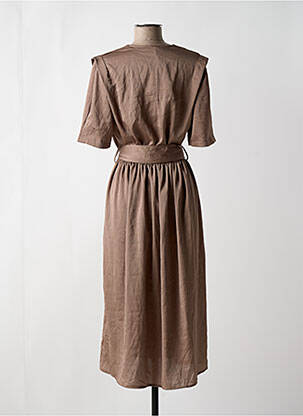 Robe mi-longue manches courtes manches courtes vert VINTAGE LOVE femme