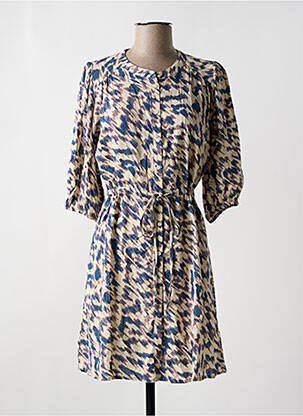 Robe courte manches 3/4 manches 3/4 beige GRACE & MILA femme