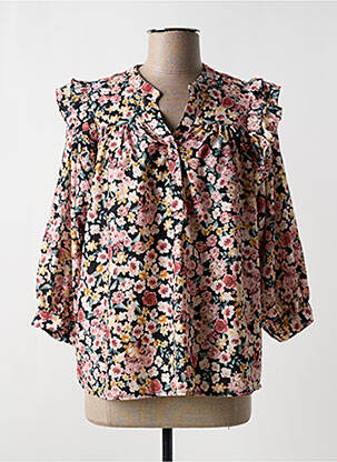 Blouse imprimé fleurs manches longues rose PAKO LITTO femme