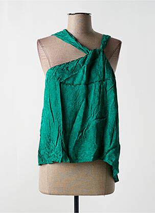 Top coupe fluide sans manche vert GRACE & MILA femme