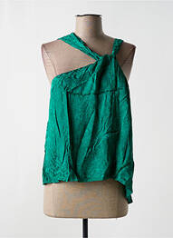 Top coupe fluide sans manche vert GRACE & MILA femme