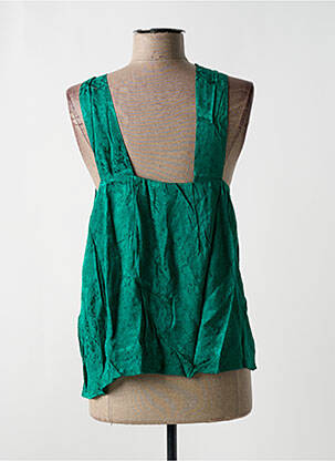 Top coupe fluide sans manche vert GRACE & MILA femme