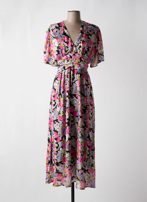 Robe longue manches courtes manches courtes rose RUE DES ABBESSES femme
