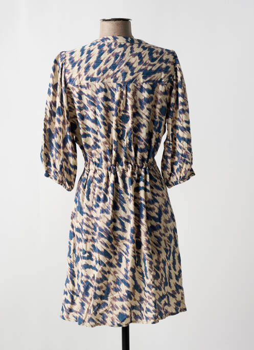 Robe courte manches 3/4 manches 3/4 beige GRACE & MILA femme