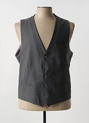 Gilet sans manche tissage chiné gris MONSIEUR HECTOR homme