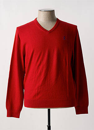 Pull stretch manches longues rouge VICOMTEA homme