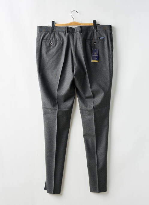 Pantalon chino fermeture zippée sous rabat boutonné taille haute gris MONSIEUR HECTOR femme