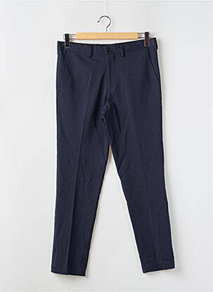 Pantalon slim fermeture zippée sous rabat boutonné taille normale bleu SELECTED homme