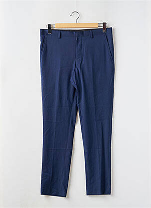 Pantalon slim fermeture zippée sous rabat boutonné taille normale bleu SELECTED homme