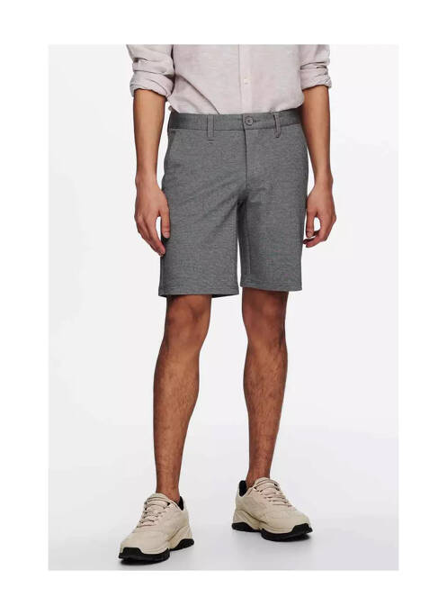Bermuda gris ONLY & SONS pour homme
