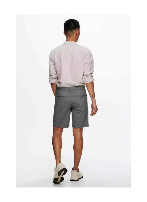 Bermuda gris ONLY & SONS pour homme