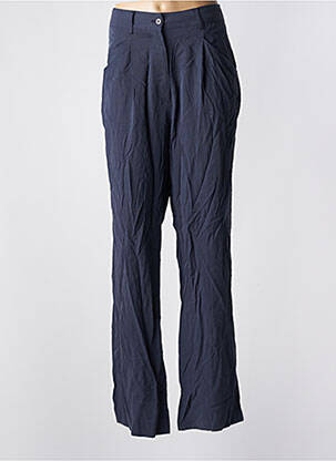 Pantalon droit fermeture zippée sous rabat boutonné bleu DEUX. BY ELINE DE MUNCK femme