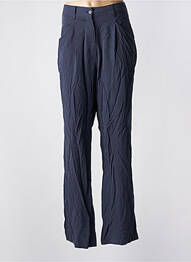 Pantalon droit fermeture zippée sous rabat boutonné bleu DEUX. BY ELINE DE MUNCK femme