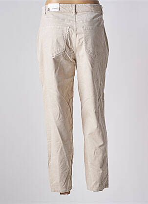 Pantalon droit fermeture zippée sous rabat boutonné beige ONLY femme