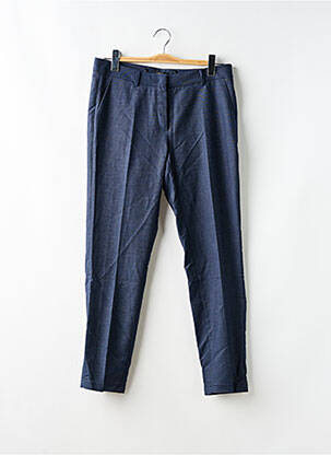 Pantalon chino fermeture zippée sous rabat avec crochet taille normale bleu MORE & MORE femme