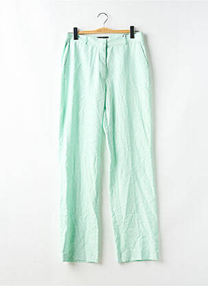 Pantalon droit tissage crêpe taille normale vert OLGA LEYERS femme