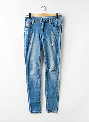 Jeans skinny effet usé délavé taille basse bleu ONLY femme