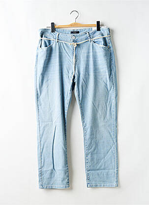 Jeans coupe droite effet usé délavé taille normale bleu OPUS femme