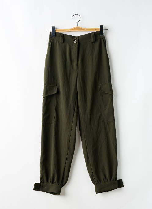 Pantalon cargo taille élastique taille haute vert KOCCA femme