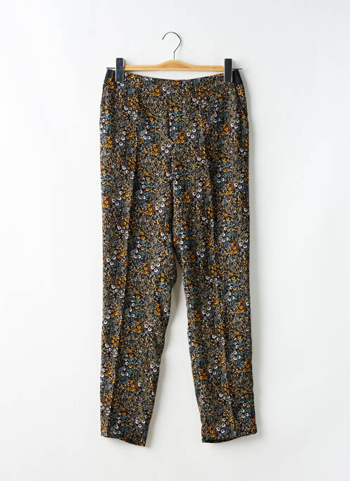 Pantalon droit tissage crêpe taille normale noir LE TEMPS DES CERISES femme