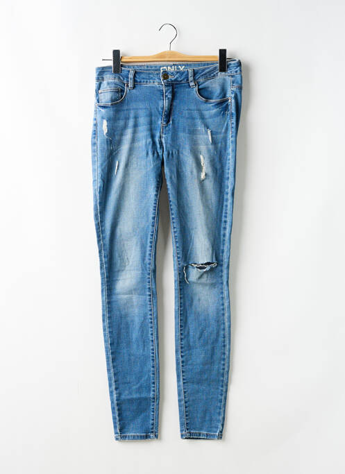 Jeans skinny effet usé délavé taille basse bleu ONLY femme