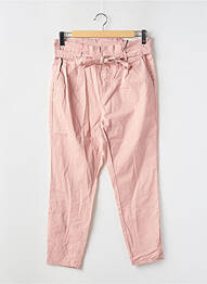 Pantalon 7/8 tissage popeline taille normale rose VERO MODA femme