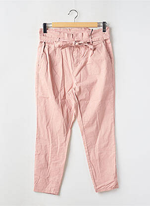 Pantalon 7/8 tissage popeline taille normale rose VERO MODA femme