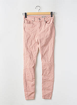 Pantalon slim tissage popeline taille normale rose VERO MODA femme