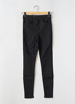 Pantalon slim tissage popeline taille haute noir VERO MODA femme