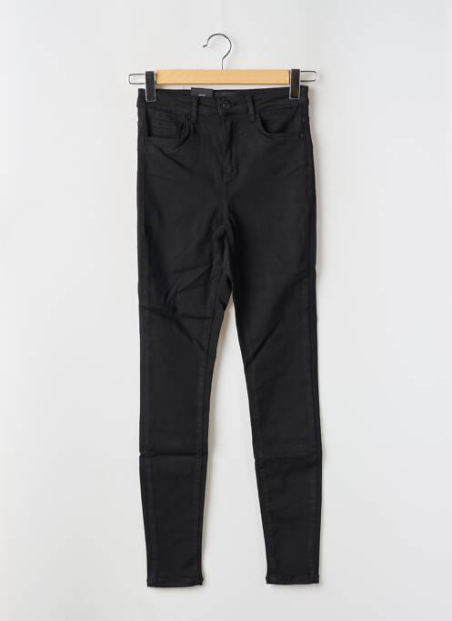 Pantalon slim tissage popeline taille haute noir VERO MODA femme