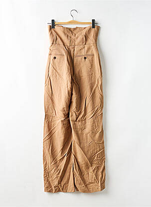 Pantalon large tissage popeline taille haute marron DEUX. BY ELINE DE MUNCK femme