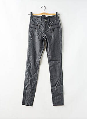 Pantalon slim tissage enduit taille haute gris ONLY femme