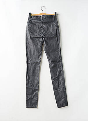 Pantalon slim tissage enduit taille haute gris ONLY femme
