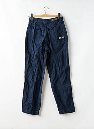 Pantalon droit taille haute taille haute bleu CEMI BY CÉLINE femme