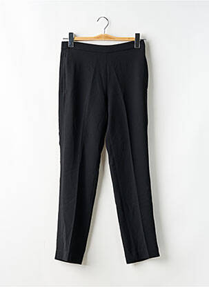 Pantalon droit tissage crêpe taille haute noir MANGO femme