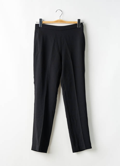 Pantalon droit tissage crêpe taille haute noir MANGO femme