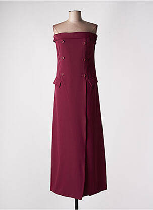 Robe longue coupe évasée sans manche marron ANGELA DAVIS femme