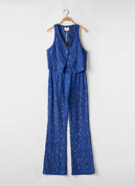 Ensemble pantalon coupe droite évasée sur le bas bleu ANGELA DAVIS femme