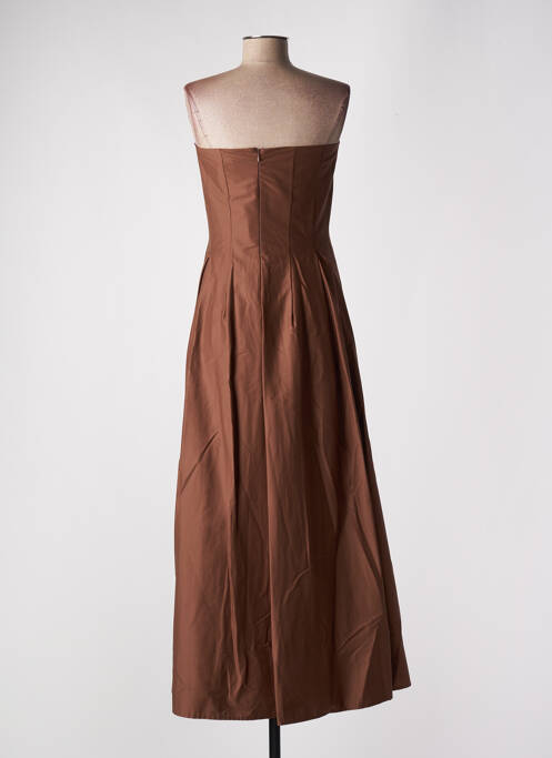 Robe longue coupe évasée sans manche marron ANGELA DAVIS femme