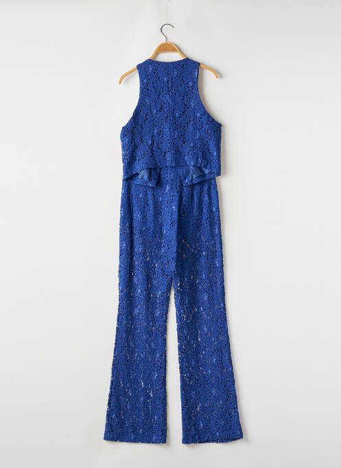 Ensemble pantalon fermeture zippée sous rabat boutonné bleu ANGELA DAVIS femme
