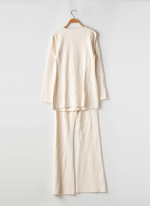 Ensemble pantalon coupe droite évasée sur le bas beige ANGELA DAVIS femme